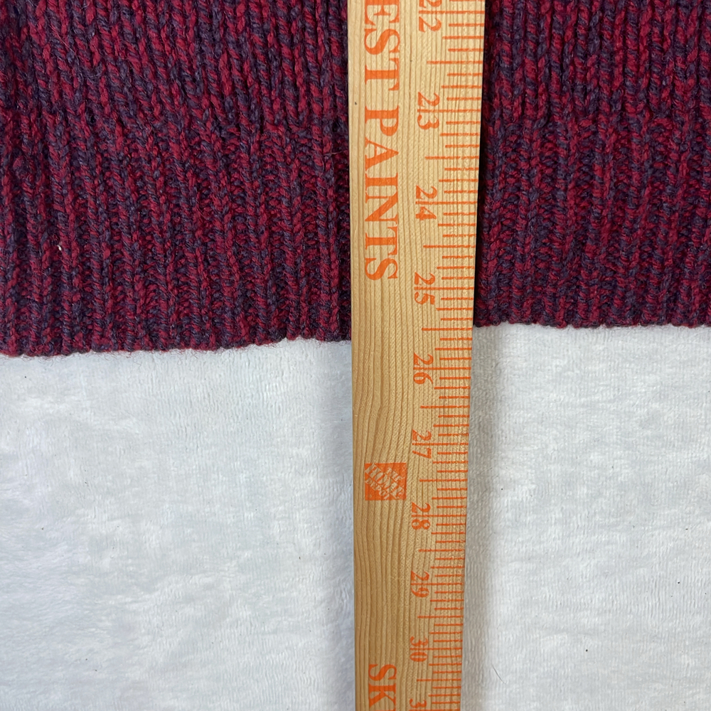 L.L. Bean Men's Burgundy Sweater Size Medium 100% Lambswool Knit Crewneck Warm - Picture 4 of 6